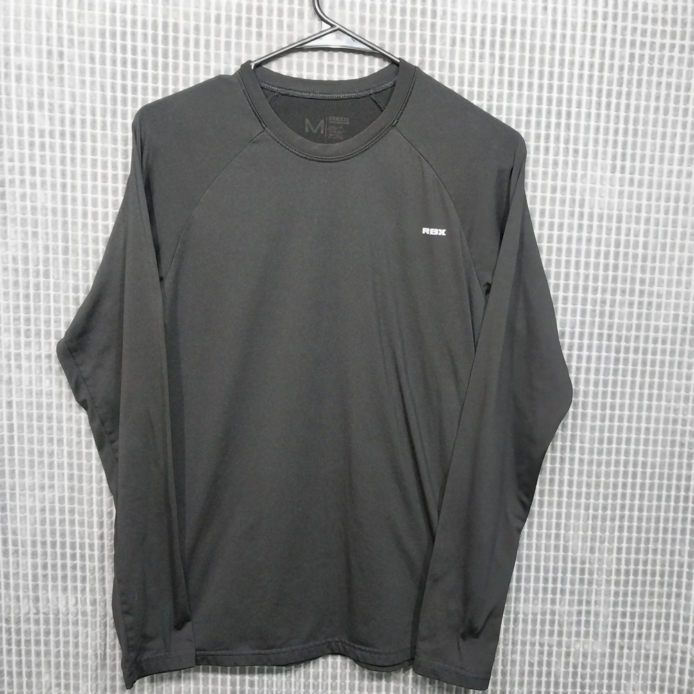 RBX Mens Long Sleeve Active Shirt Raglan Moisture Wicking Size M‎ Black